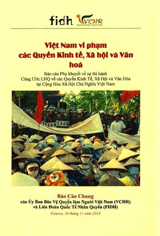 Bản Báo cáo chung, tiếng Việt, phản bác Phúc trình Hà Nội về vi phạm các Quyền kinh tế, xã hội và văn hoá, công bố tại LHQ Genève ngày 11.11.2014