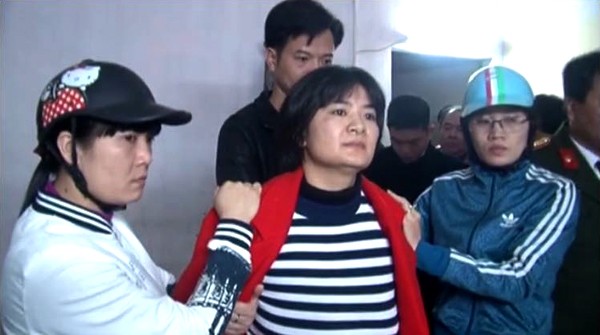 Tran Thi Nga lors de son arrestation (21 janvier 2017)